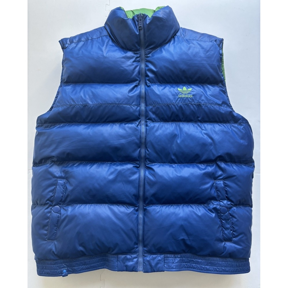 ADIDAS Mens Puffer Vest Jacket Reversible 2 in 1 Trefoil Gorpcore Hiphop - Sz XL